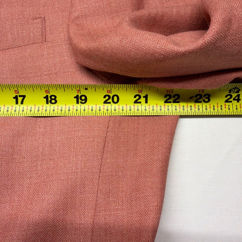 Austin Reed 41R Salmon Herringbone Sport Coat Blazer Union Made USA Wedding - Picture 13 of 15